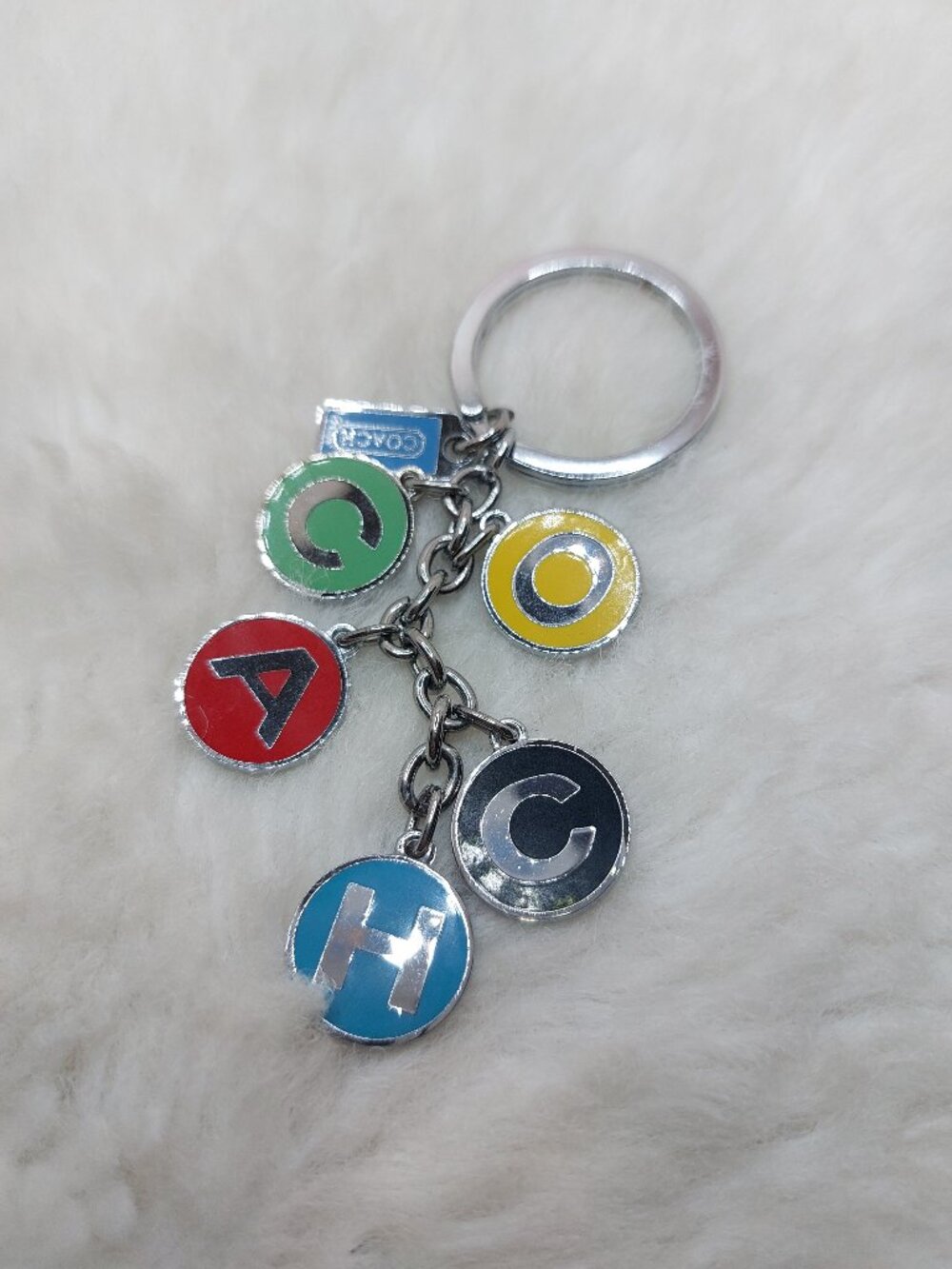 Coach Y2K Letter Multi Color Charms Key Chain